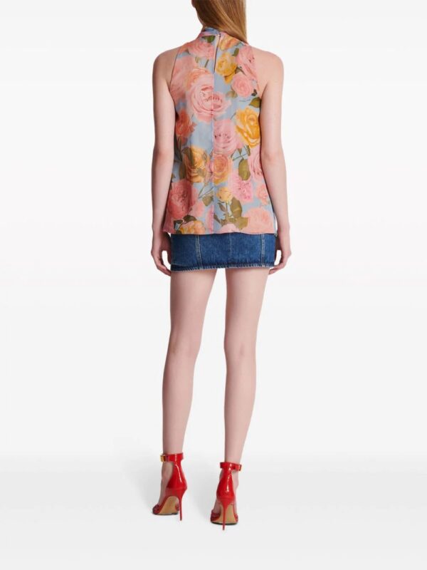 Balmain  tie-neck floral-print blouse - Image 4