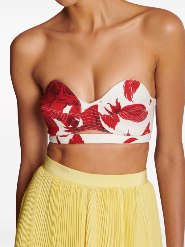 Balmain rose-print bustier crop top - Image 5