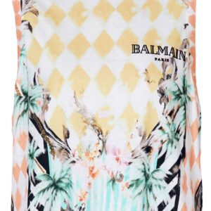Balmain baroque-print tank top
