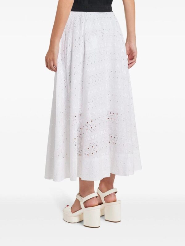 Karl Lagerfeld  broderie-anglaise cotton midi skirt - Image 4