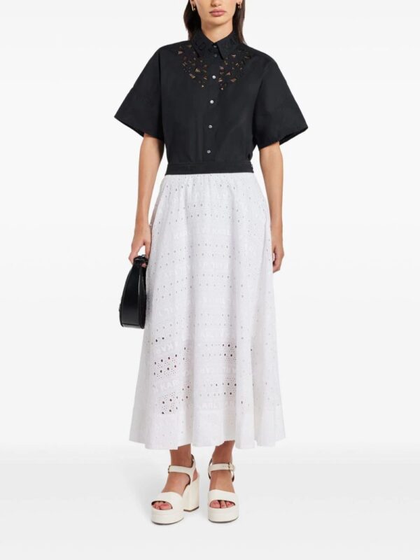 Karl Lagerfeld  broderie-anglaise cotton midi skirt - Image 2