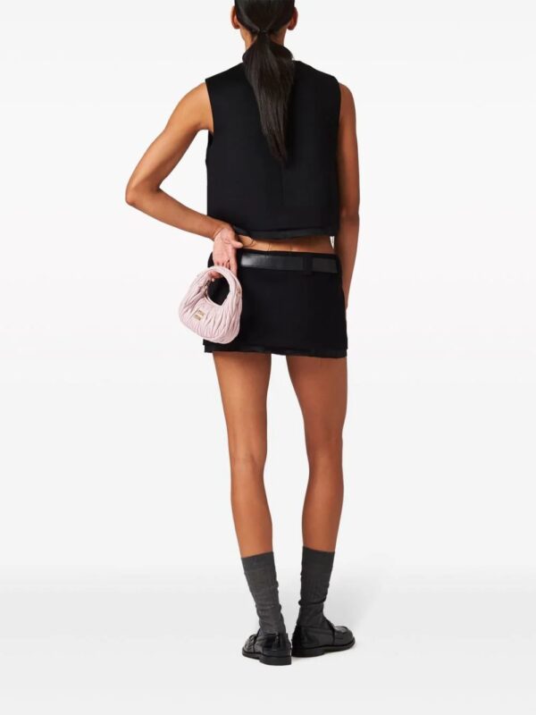 Miu Miu  satin-trim velour miniskirt - Image 3