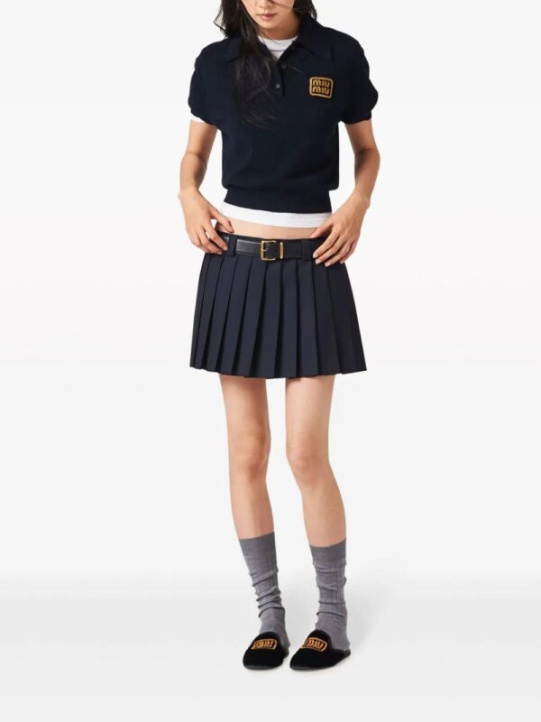 Miu Miu  pleated wool miniskirt - Image 2