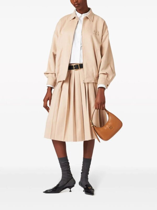 Miu Miu  pleated velour midi skirt - Image 2