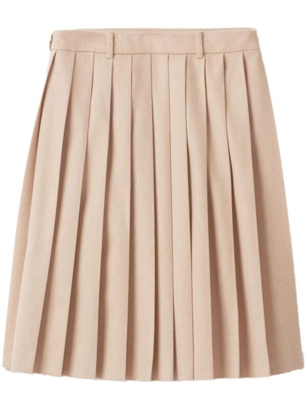 Miu Miu  pleated velour midi skirt
