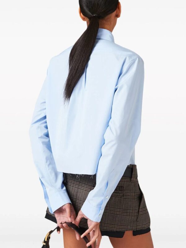 Miu Miu  logo-embroidered cotton shirt - Image 4