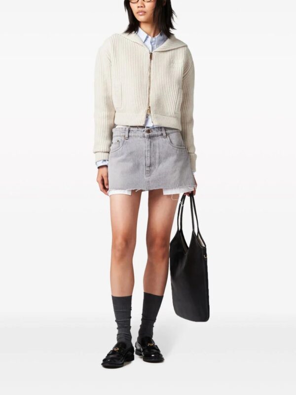Miu Miu  logo-embroidered denim miniskirt - Image 2
