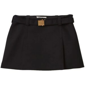 Miu Miu  logo-plaque wool miniskirt