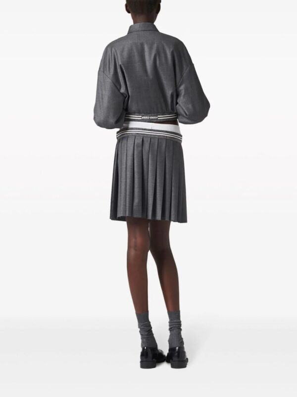Miu Miu  pleated wool miniskirt - Image 3