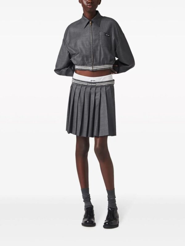 Miu Miu  pleated wool miniskirt - Image 2