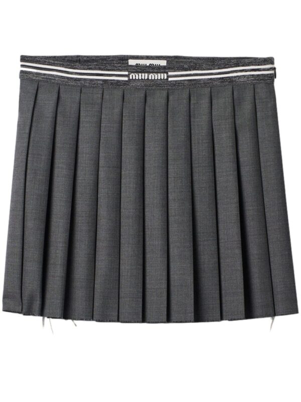 Miu Miu  pleated wool miniskirt