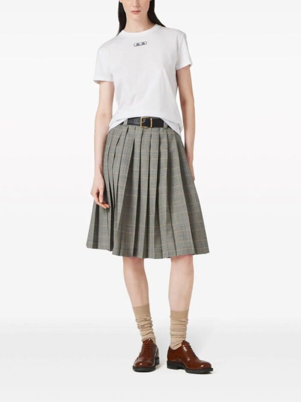 Miu Miu  logo-embroidered cotton T-shirt - Image 2