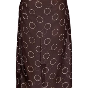 Prada  dot-print georgette pencil skirt