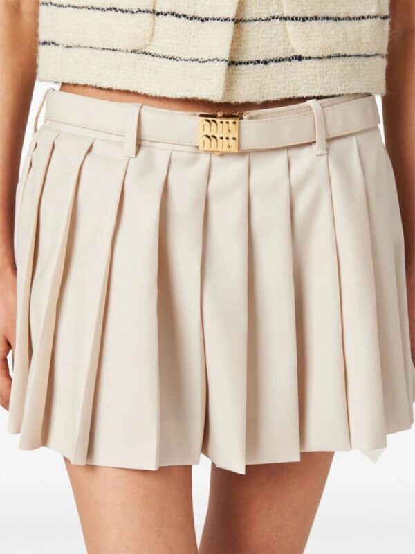 Miu Miu  pleated wool miniskirt - Image 4