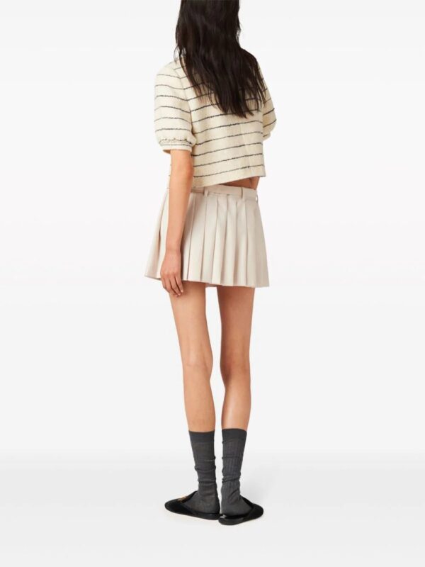 Miu Miu  pleated wool miniskirt - Image 2