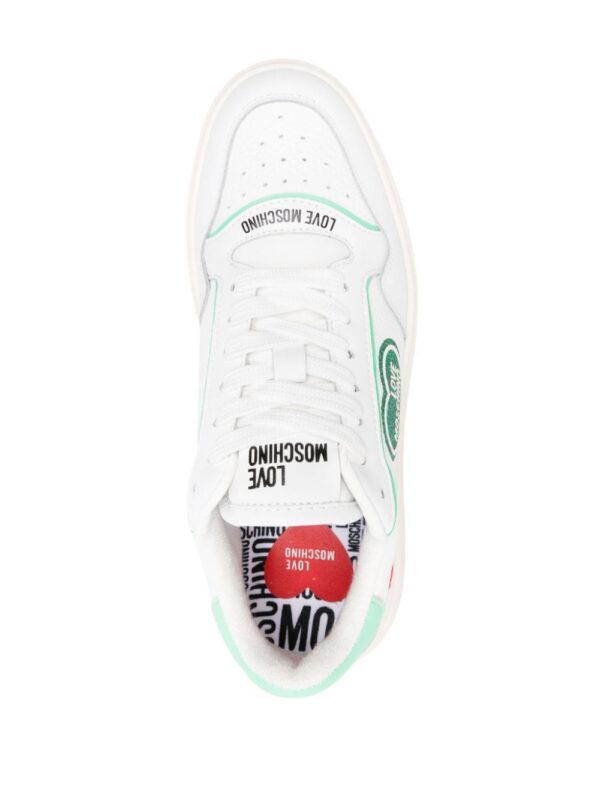 Love Moschino glitter-detailed leather sneakers - Image 4