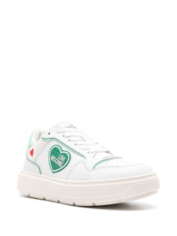 Love Moschino glitter-detailed leather sneakers - Image 2