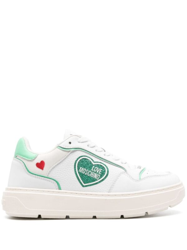 Love Moschino glitter-detailed leather sneakers