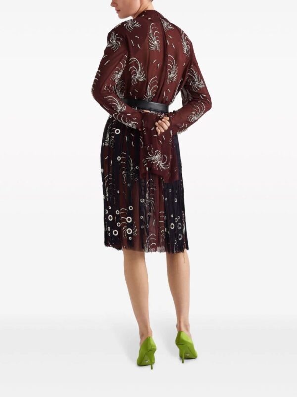 Prada  eyelet-embellished fringe skirt - Image 3