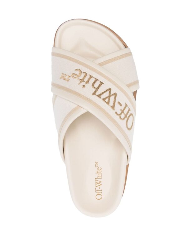 Off-White logo-embroidered slides - Image 4