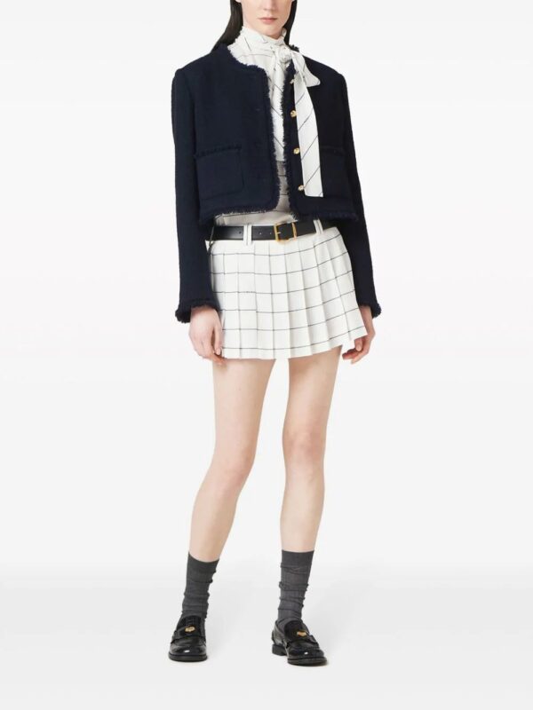 Miu Miu  Striped sablé miniskirt - Image 2