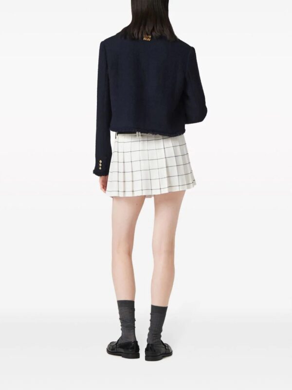 Miu Miu  Striped sablé miniskirt - Image 3
