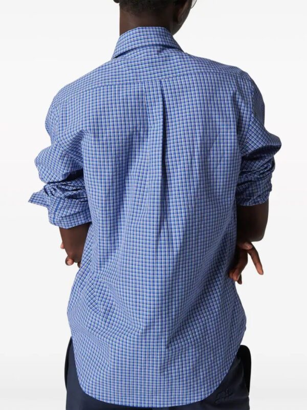 Miu Miu  logo-embroidered checked shirt - Image 3