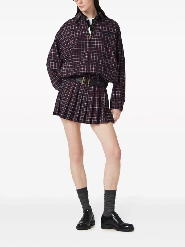 Miu Miu  Checked wool miniskirt - Image 2