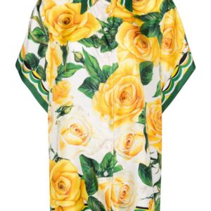 Dolce & Gabbana rose-print silk shirt