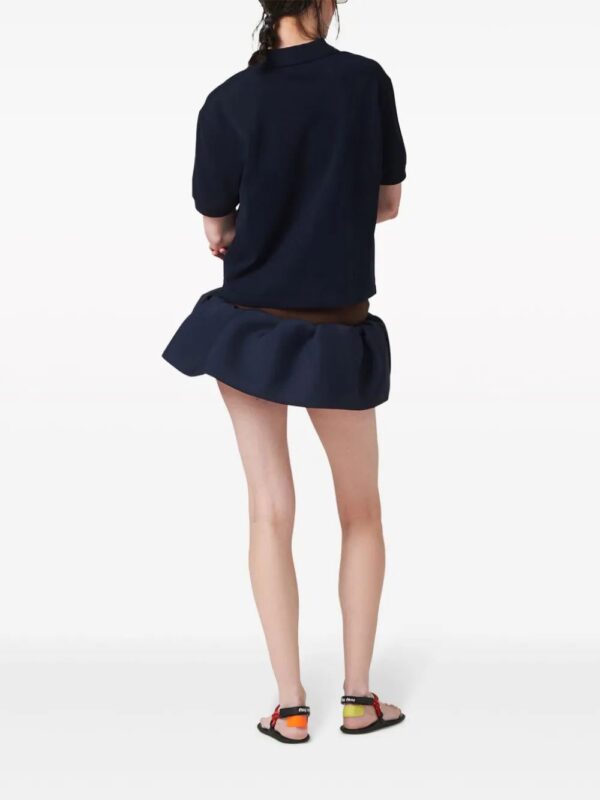 Miu Miu  logo-appliqué wool miniskirt - Image 3