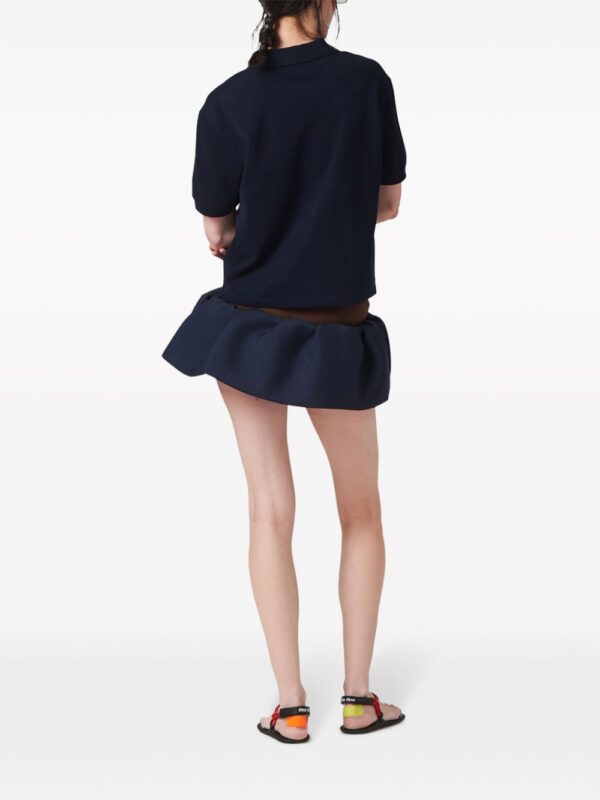 Miu Miu  logo-appliqué wool miniskirt - Image 3