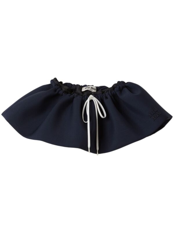 Miu Miu  logo-appliqué wool miniskirt