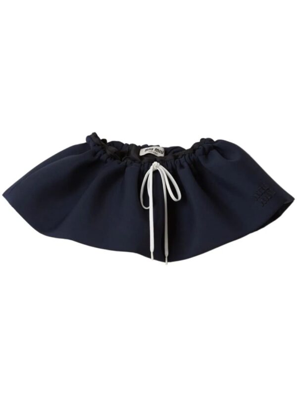 Miu Miu  logo-appliqué wool miniskirt