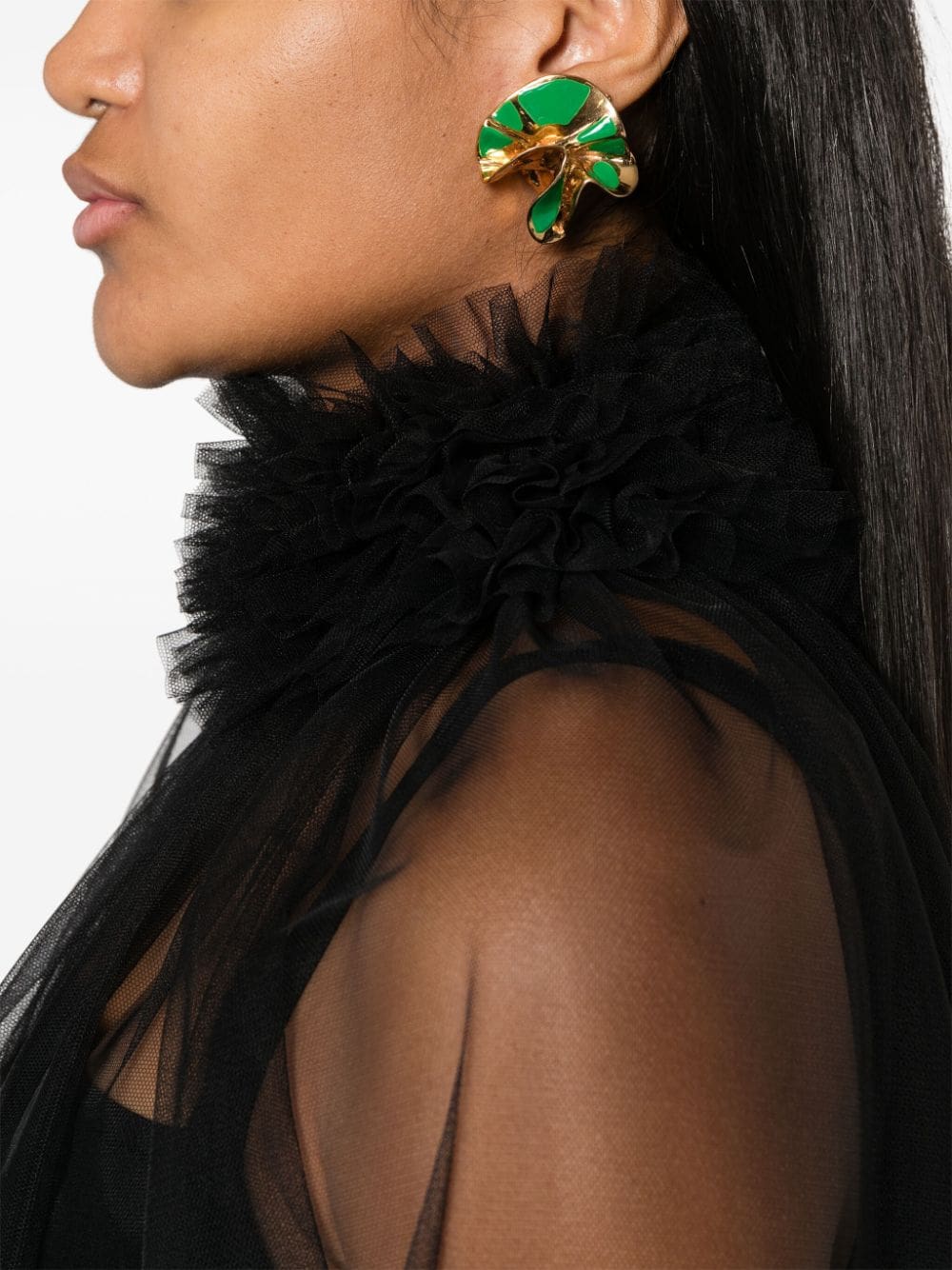 Dolce & Gabbana ruffle-trim tulle blouse - Image 5