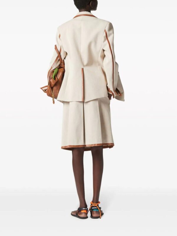 Miu Miu  logo-embroidered pleated skirt - Image 3