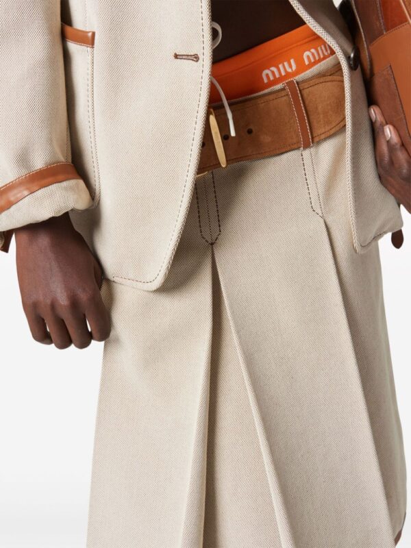 Miu Miu  logo-embroidered pleated skirt - Image 4