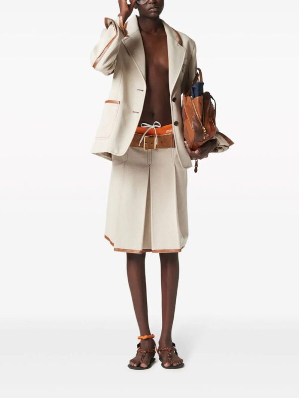 Miu Miu  logo-embroidered pleated skirt - Image 2