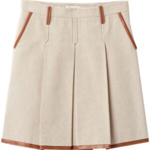 Miu Miu  logo-embroidered pleated skirt