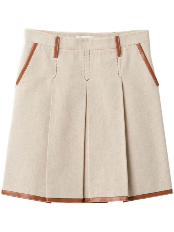 Miu Miu  logo-embroidered pleated skirt