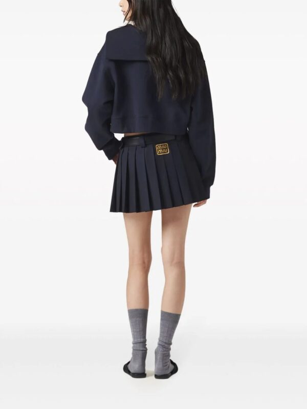 Miu Miu  Cotton fleece sweatshirt with embroidered logo - Image 3