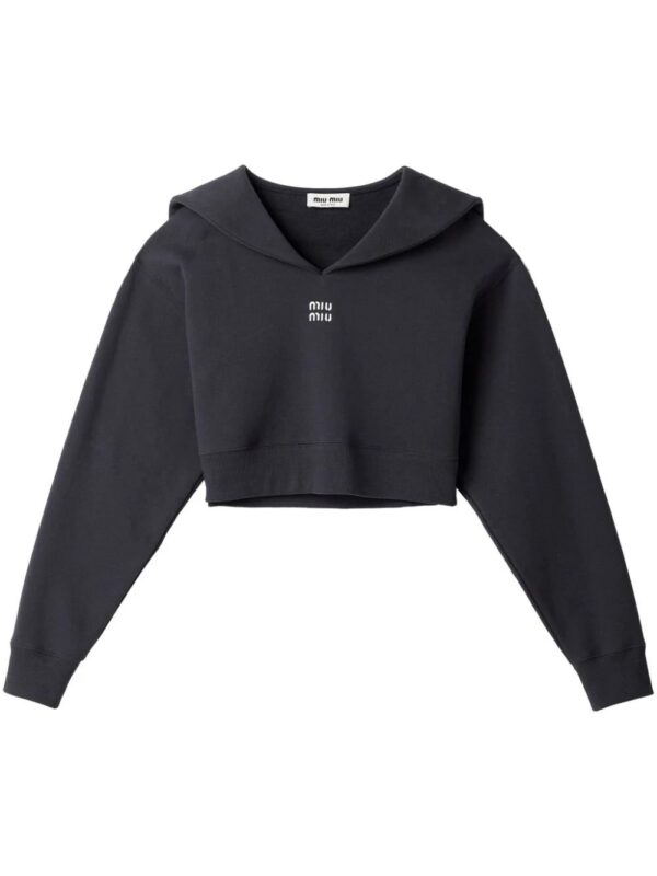 Miu Miu  Cotton fleece sweatshirt with embroidered logo