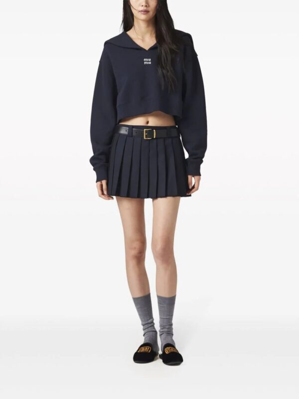 Miu Miu  Cotton fleece sweatshirt with embroidered logo - Image 2