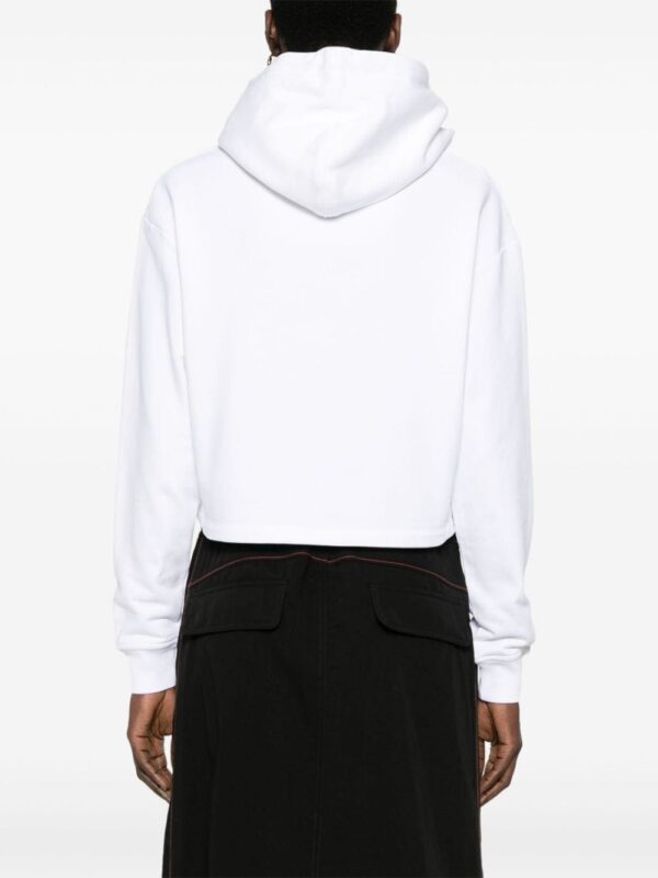 Balmain flocked-logo cropped hoodie - Image 4