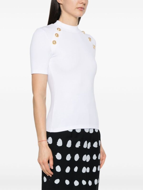 Balmain decorative-button T-shirt - Image 3