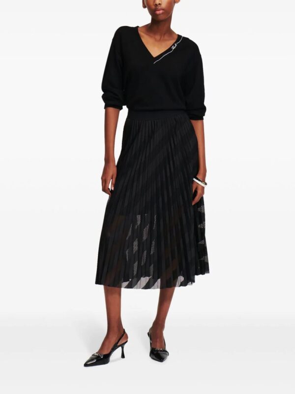 Karl Lagerfeld  pleated mesh midi skirt - Image 3