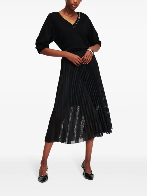 Karl Lagerfeld  pleated mesh midi skirt - Image 2