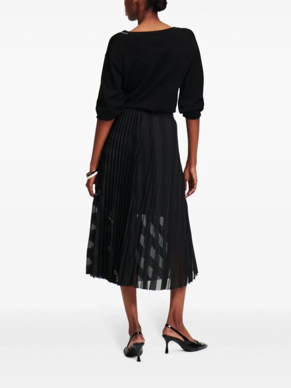 Karl Lagerfeld  pleated mesh midi skirt - Image 4