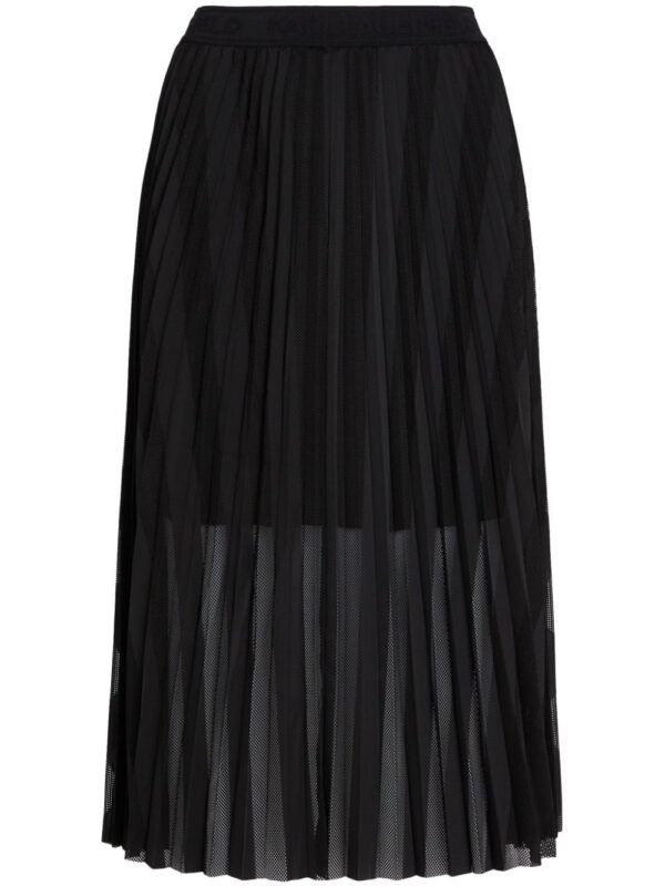 Karl Lagerfeld  pleated mesh midi skirt