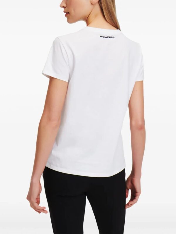 Karl Lagerfeld  logo-embroidered organic-cotton T-shirt - Image 4