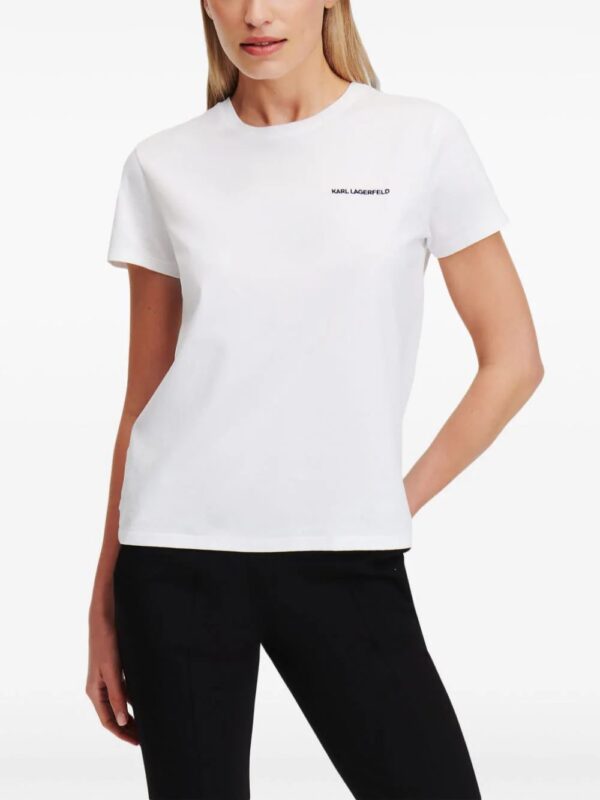 Karl Lagerfeld  logo-embroidered organic-cotton T-shirt - Image 3
